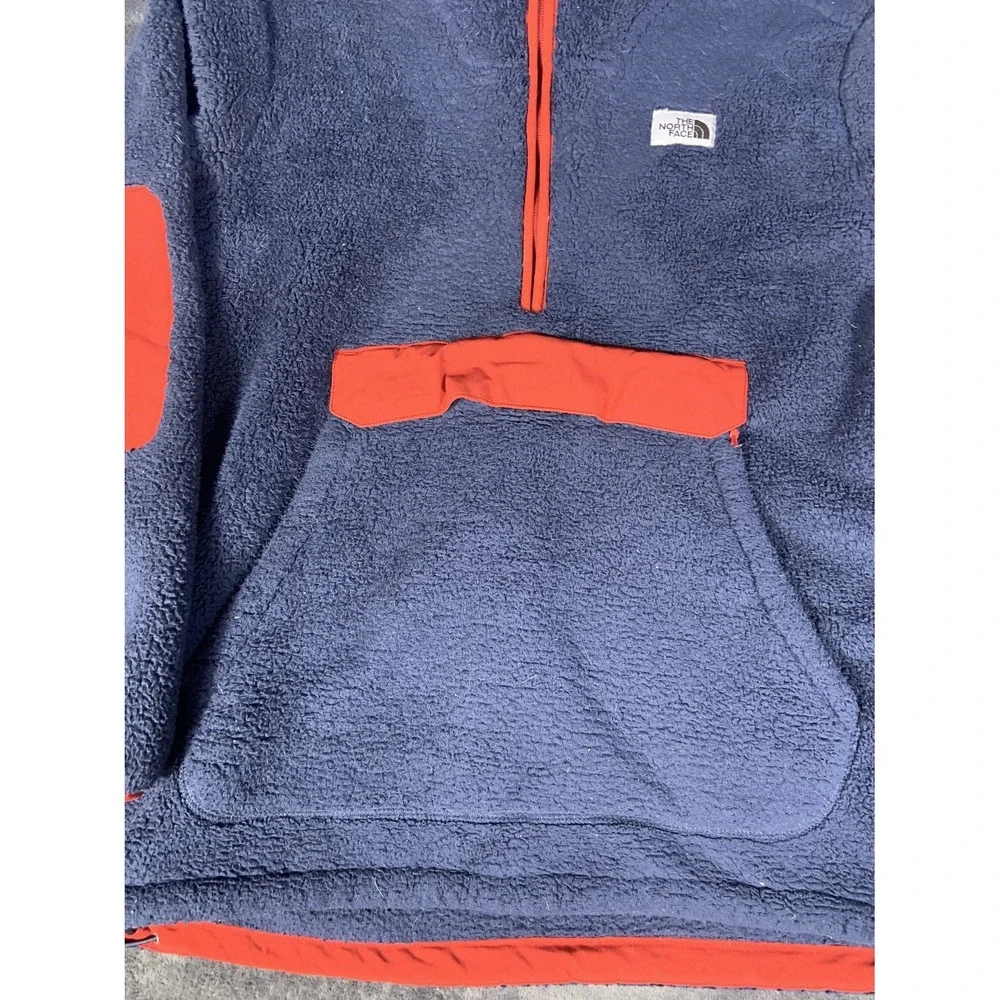 The North Face Campshire Anorak Sherpa Fleece Hoodie Men's Large Navy Blue